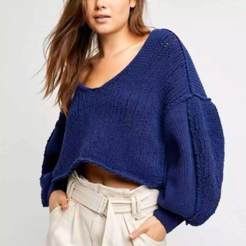 Free People Vanguard knit Cropped Sweater